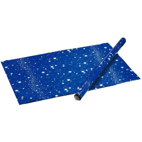 CLAIREFONTAINE Star Presentpappersrulle - 1,5 x 0,7 m - 60 gsm - Förpackad - Blå
