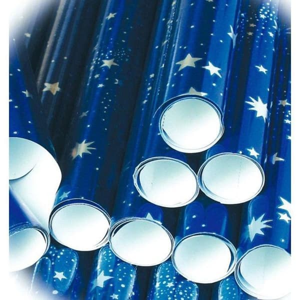 CLAIREFONTAINE Star Presentpappersrulle - 1,5 x 0,7 m - 60 gsm - Förpackad - Blå
