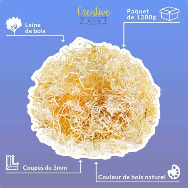 Naturlig träull - Creative Deco - 1200g - Presentpapper