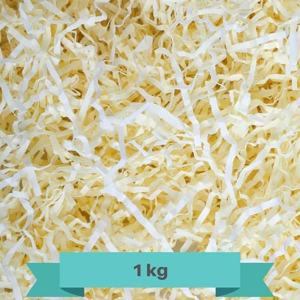 Skrynkligt strimlat papper - Creative Deco - 1 kg - Cream Kraft - Presentpapper - Gift Box Filler