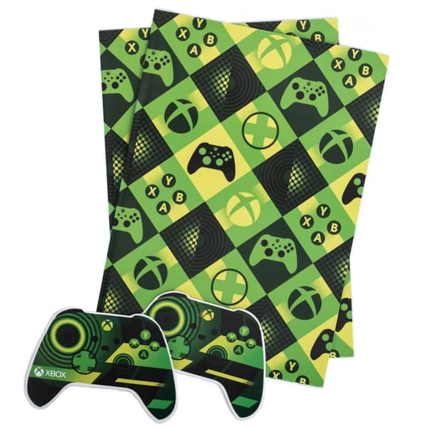 Xbox Game Controller Gift Wrap Green/Black/Yellow One Size