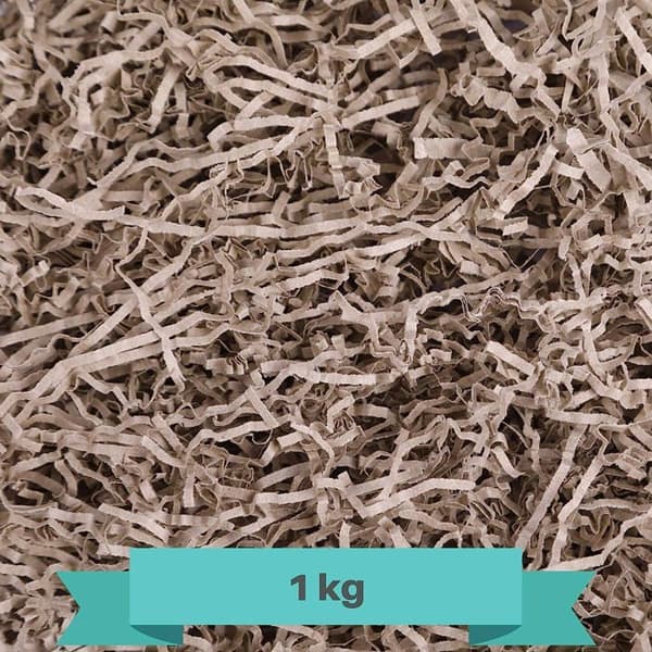 Skrynkligt strimlat papper - Creative Deco - 1 kg - Kraft Beige - Presentförpackning - Kartongfyllning