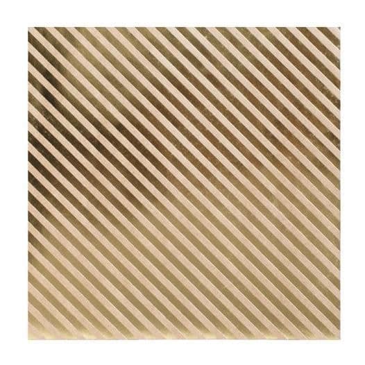 Kraftpapper - Bazzill Basics papper - Stripe - 30x30cm - Guld - 70g/m2