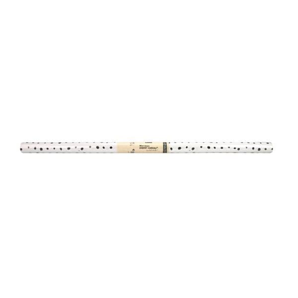 Presentpapper med svarta och vita prickar 2 x 0,70 m - MegaCrea DIY White