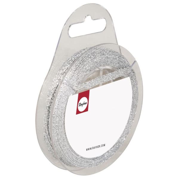 Glittrande silverband 5mm rulle 10m