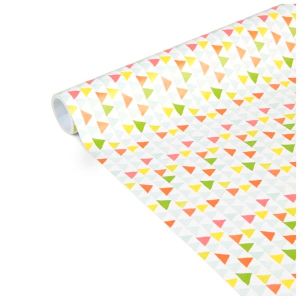 Presentpapper - Clairefontaine - Små rullar - Färgglada triangelmönster - 5m x 35cm - 80g