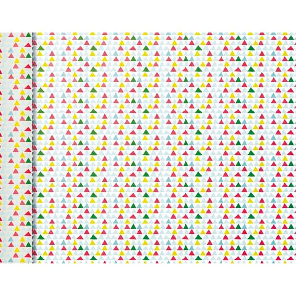 Presentpapper - Clairefontaine - Små rullar - Färgglada triangelmönster - 5m x 35cm - 80g
