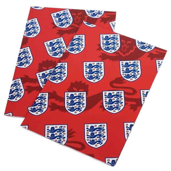 England FA Crest presentpapper och kort (förpackning om 2) White/Blue/Red One Size