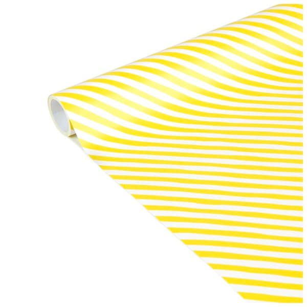 Presentpapper - Clairefontaine - Små rullar - Gula ränder - 5m x 35cm - Hög kvalitet