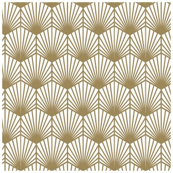 Presentpapper - Clairefontaine - Tiny Art Déco - Guld - 50m x 0,35m - Blandat