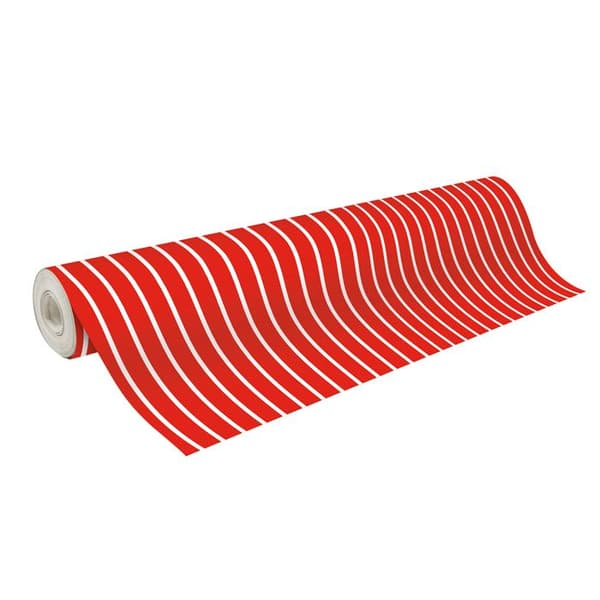 Presentpapper - Clairefontaine - Tiny Rolls - Röda ränder - 50m x 0,35m - Hög kvalitet