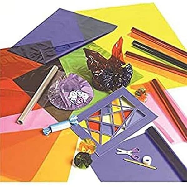 Bobin av klättrande cellofanark - SADIPAL - SAD 12502 - Blå färg - 25 ark - Material Cellofan