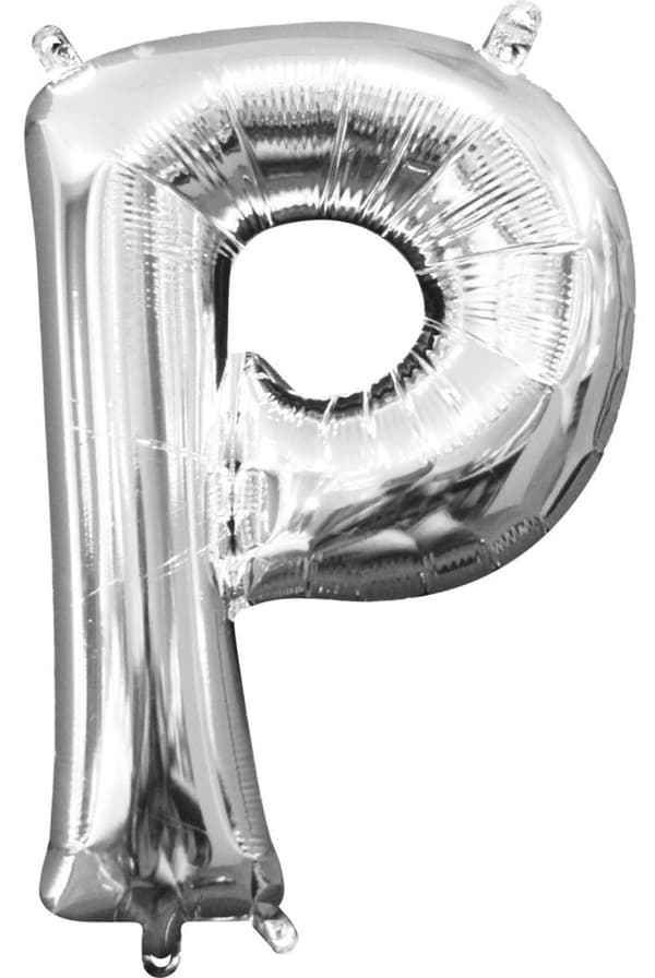 Mini P Bokstavsfoliebalon, Silver 33 cm – Perfekt för Festligheter!