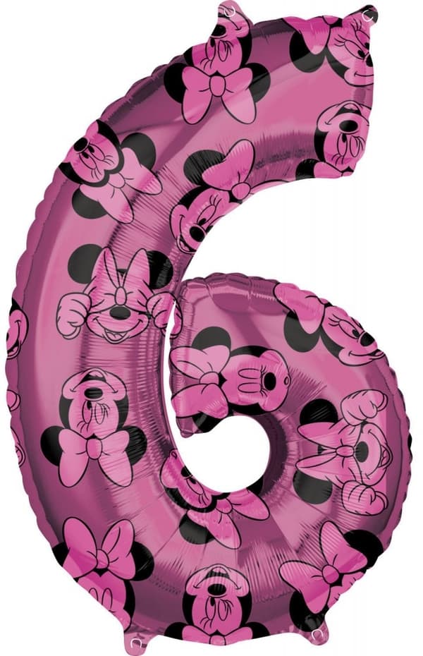 Disney Mimmi Pigg folieballong nummer 6, 66 cm