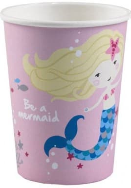 Mermaid Shellebrate pappersmuggar 8-pack, 250 ml – perfekt för festliga tillfällen!