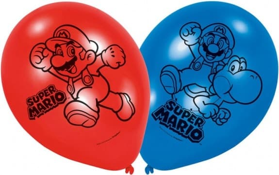 Super Mario Svampballong, 6 st 23 cm (9 tum)