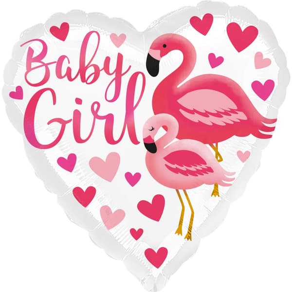 Flamingo Ballong - Flamingo Baby Girl Foliaballong 43 cm