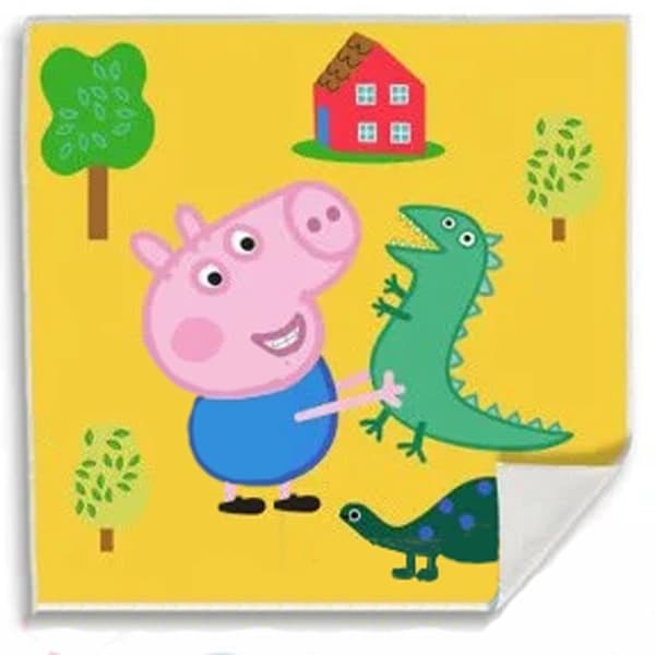 Greta Gris Dino Magic Frottéhandduk, Ansiktshandduk, 30x30 cm
