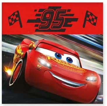 Disney Cars Handduk med flaggmotiv, ansiktshandduk, 30x30 cm