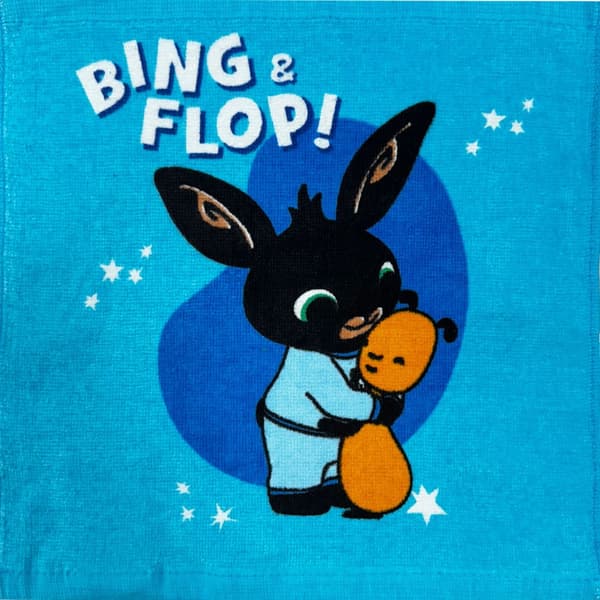 Bing Night handduk, ansiktshandduk och fickhandduk 30x30 cm - Perfekt för barn och lekfull inredning
