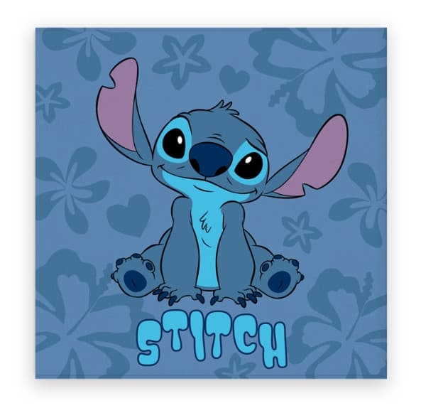 Disney Lilo & Stitch Blå Hibiskus Handduk, Ansiktsduk och Badhandduk 30x30 cm - Snygg och Funktionell!