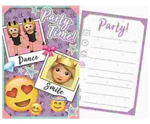 Lila Emoji Parteinbjudan