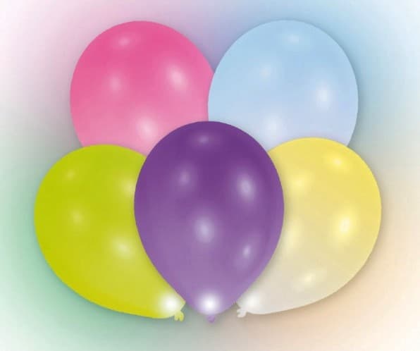 Färggranna Luminosa LED-ballonger, 5-pack, 11 tum (27,5 cm)