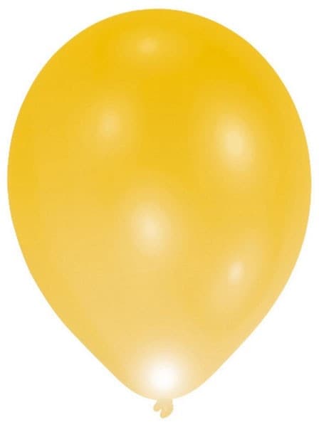 Guld Färgad Luminös LED Ballong, 5 stycken 11 tum (27,5 cm)