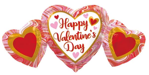 Älskvärd "Happy Valentine's Day" folieballong 86 cm