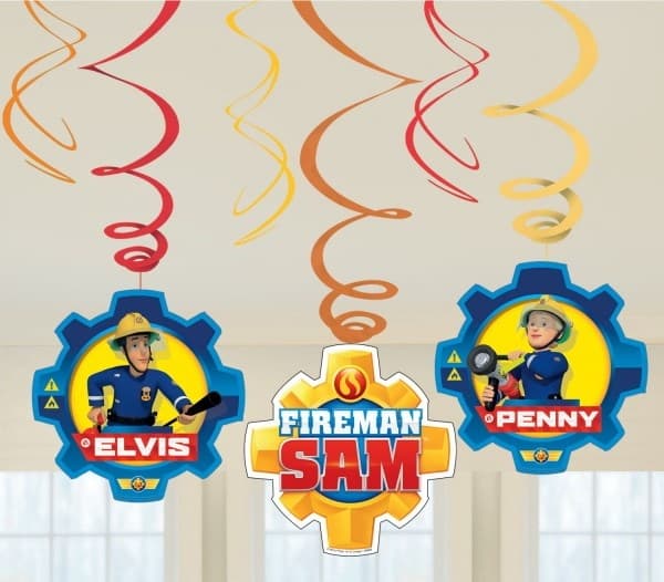 Fireman Sam Dekoration i rödband - 6-delars set