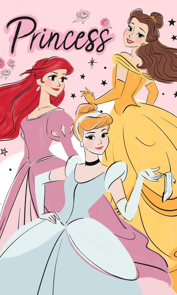 Disney Princess Elegant handduk, ansiktshandduk, 30x50 cm