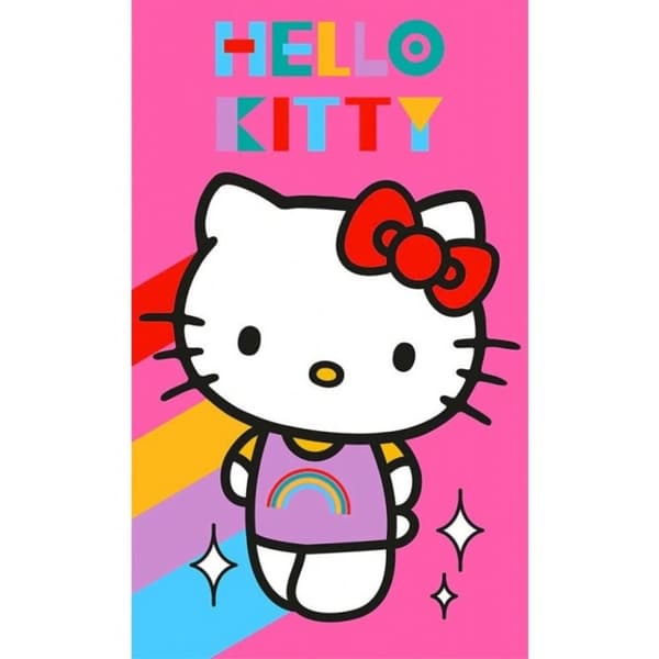 Hello Kitty Rainbow handduk & ansiktshandduk 30×50 cm
