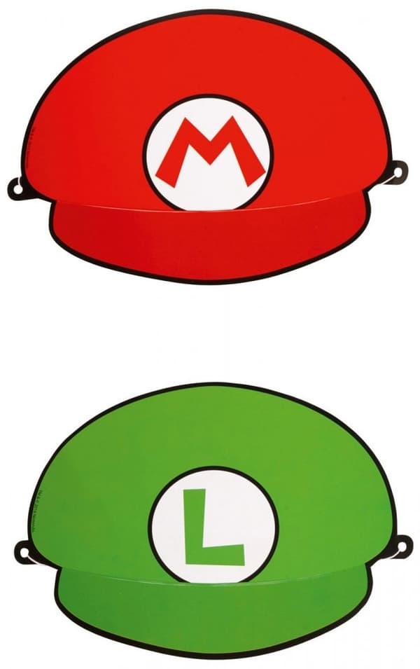 Super Mario Svampens Värld Maskeradhatt - Paket med 8 stycken