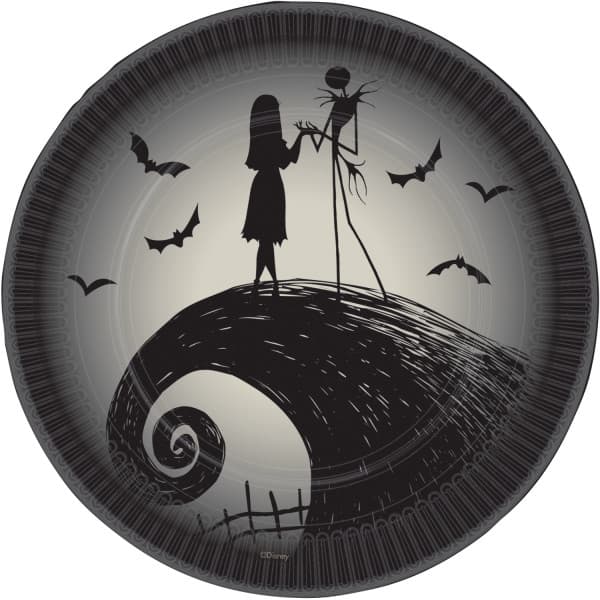 The Nightmare Before Christmas Svarta papptallrikar 23 cm - Set om 8