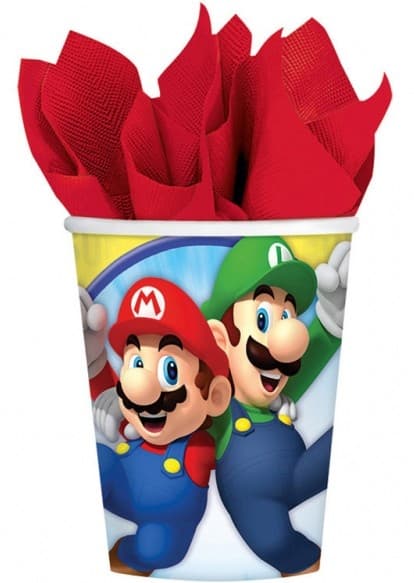 Super Mario Svampvärld Pappersmugg 8 st 250 ml - Perfekt för kalaset!