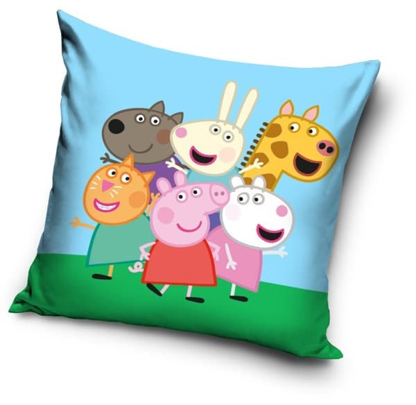 Greta Gris vänner kuddfodral 40x40 cm i sammet