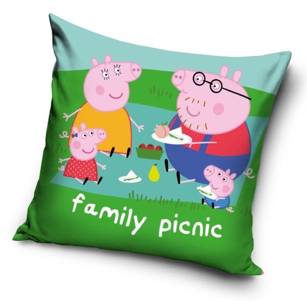 Greta Gris Picknick sammet kuddfodral 40×40 cm