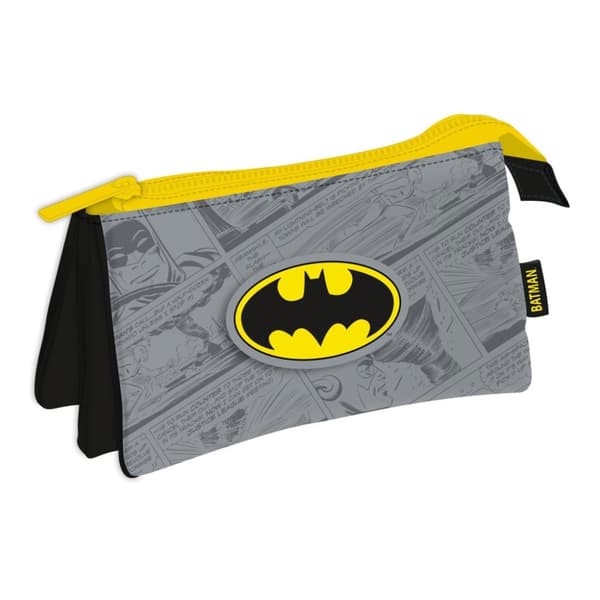 Batman Grå Pennfodral med 3 Fack - 21 cm