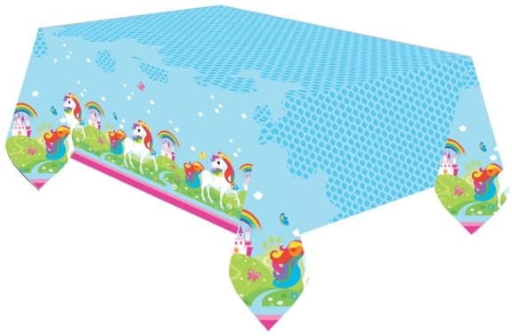 Unicorn Meadow plastduk 120x180 cm – Skapa en magisk atmosfär vid ditt kalas!