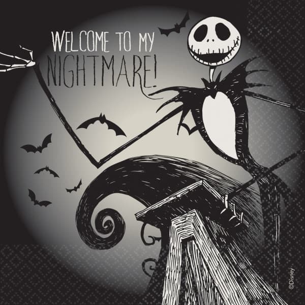 The Nightmare Before Christmas Svart servett 16 st 33x33 cm - Perfekt för festliga tillfällen!