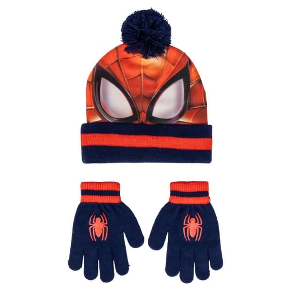 Spider-Man Röd Barnmössa med Vantar Set