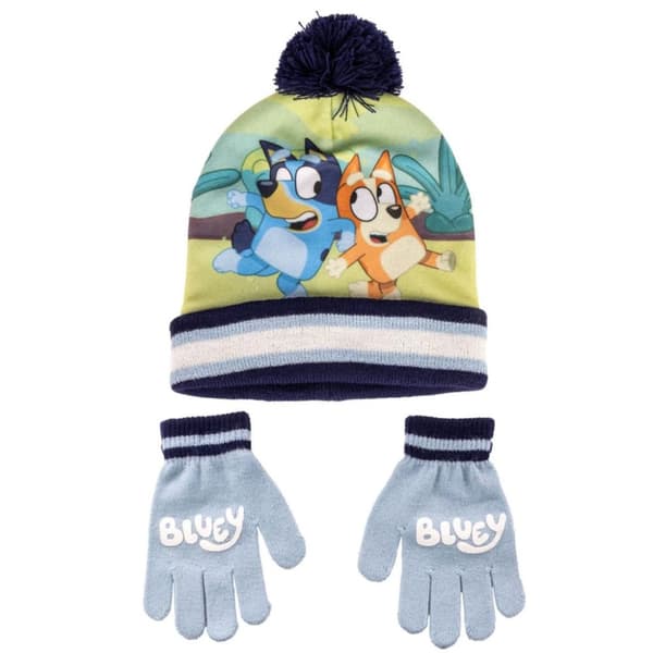 Bluey Bingo barnset med mössa och vantar