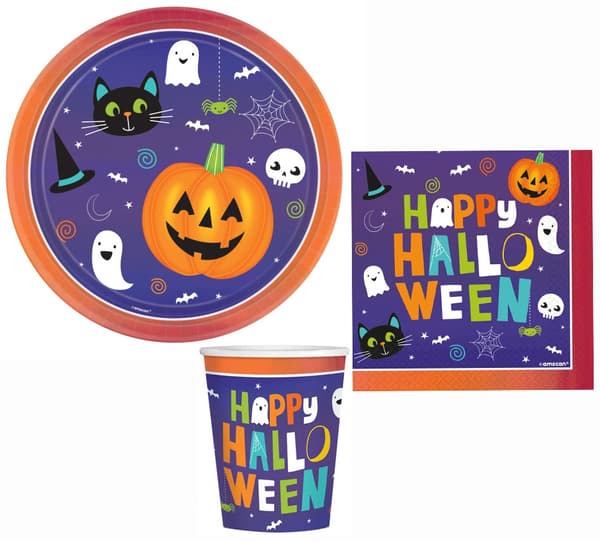 Halloween Vänner Fest Set 36 Delar med 23 cm Tallrikar