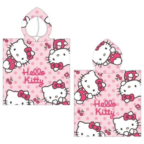 Hello Kitty strandhandduk poncho 50x115 cm - perfekt för soliga dagar!