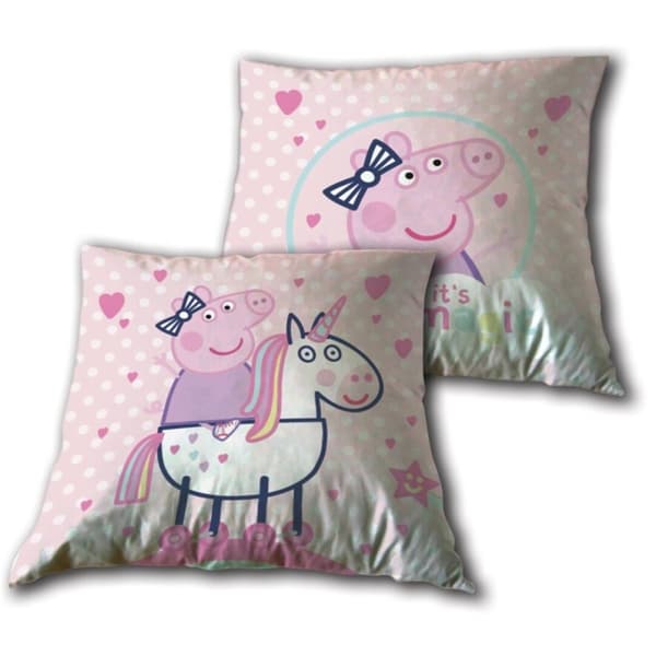 Greta Gris Unicorn Dekorativ Kudde, 35x35 cm - Perfekt för Barnrummet!