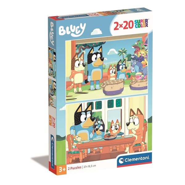 Bluey Familjetid 2x20 bitars pussel av Clementoni