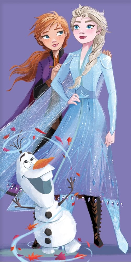 Disney Frozen rosa badhandduk, strandhandduk 70x140 cm