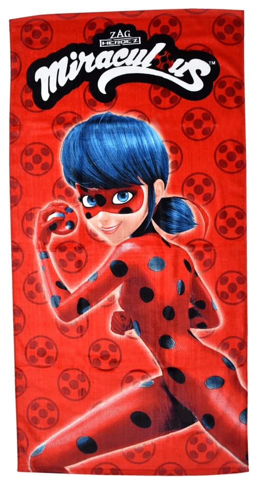 Miraculous Ladybug Röd Badhandduk – Strandhandduk 70x140 cm