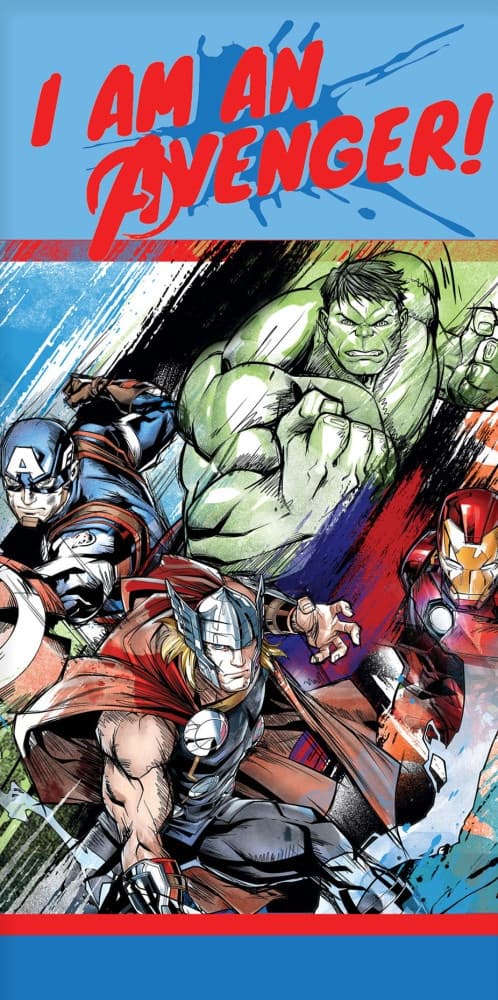 Avengers Drew Badhandduk, Strandhandduk 70x140 cm - Perfekt för soliga dagar!