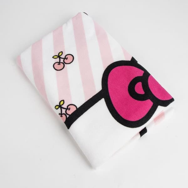 Hello Kitty Körsbär Badhandduk, Strandhandduk 70x140 cm (Snabbtorkande)